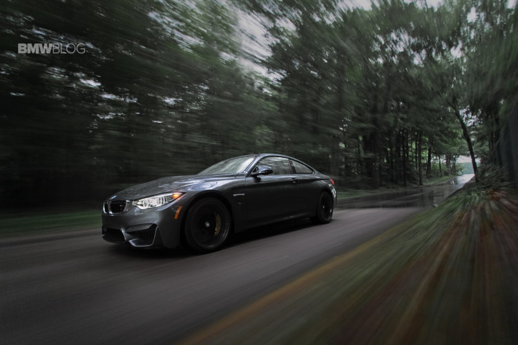 2015 BMW M4 F82 driving in the woods