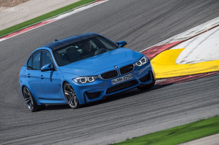 2015 BMW M3 F80 on the track in Yas Marina Blue
