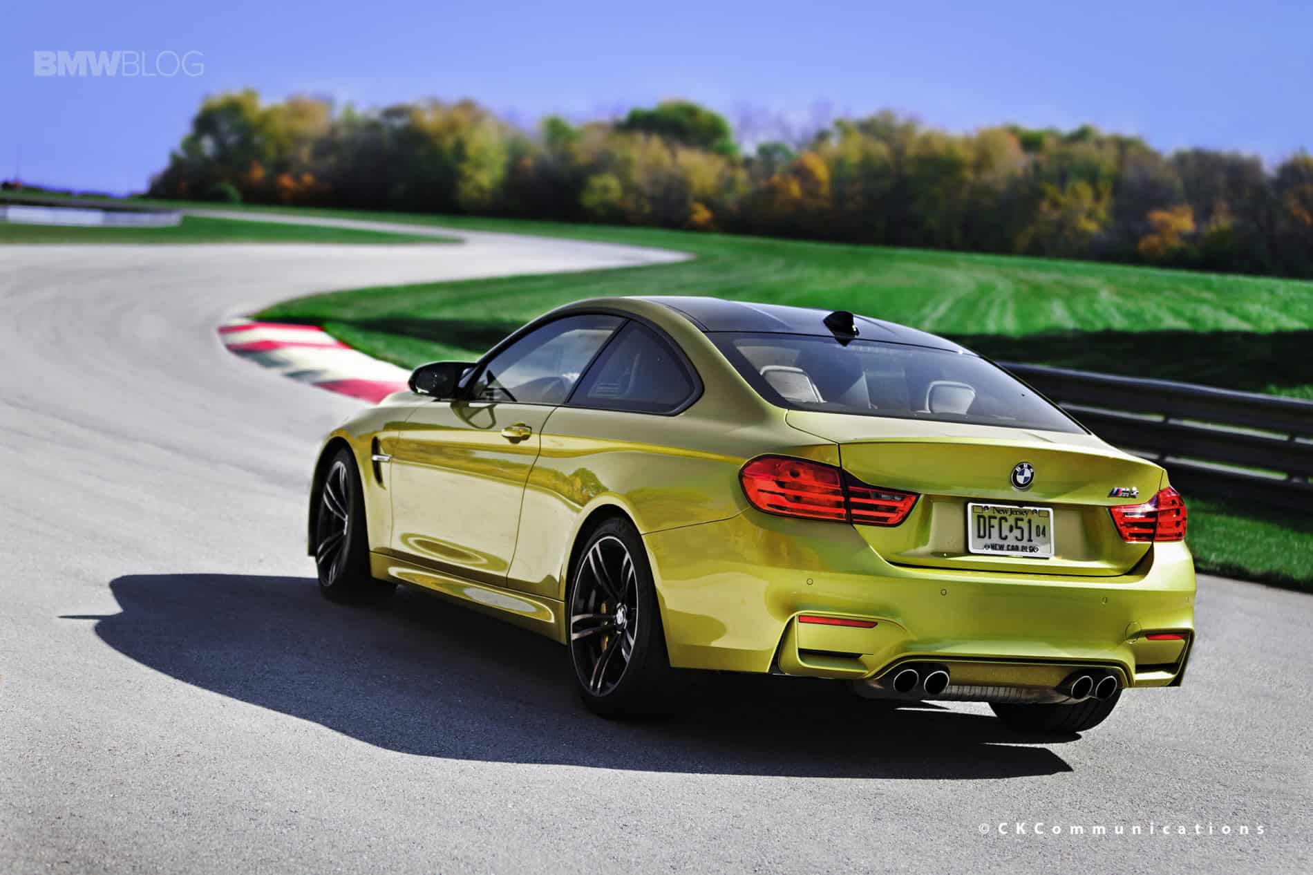 F82 BMW M4 Coupe in Austin Yellow at the Autobahn Joliet race track