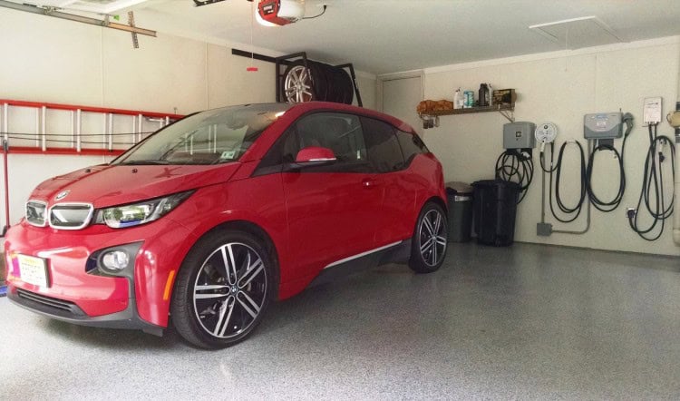 Resting at home. You can see the winter tire/wheel combo on the rack above the car. The Bridgestone Blizzak tires were excellent in the snow. I suspect this was an instance where the tall, thin tires actually improved the traction.