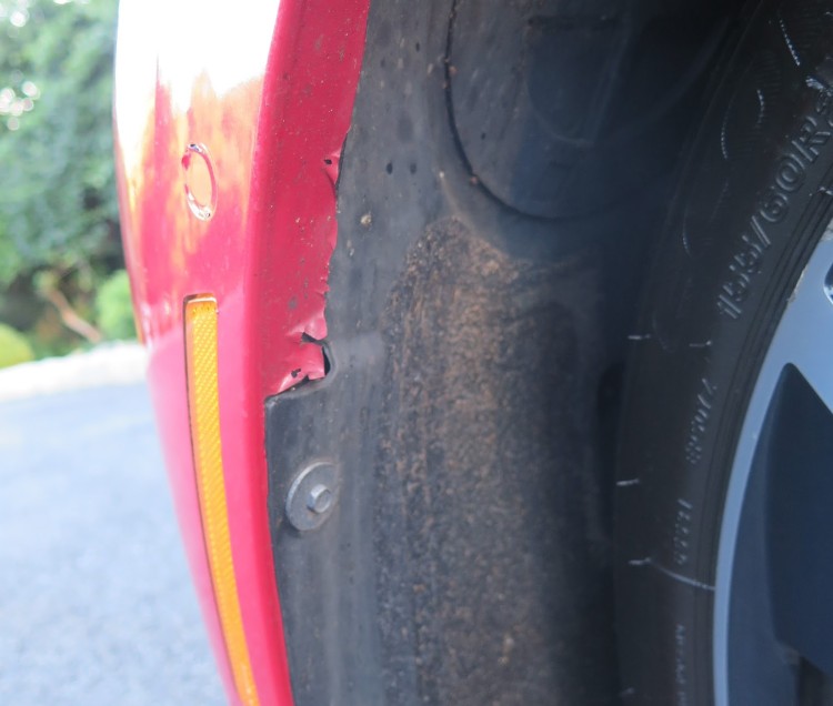 Wheel well beginning to peel