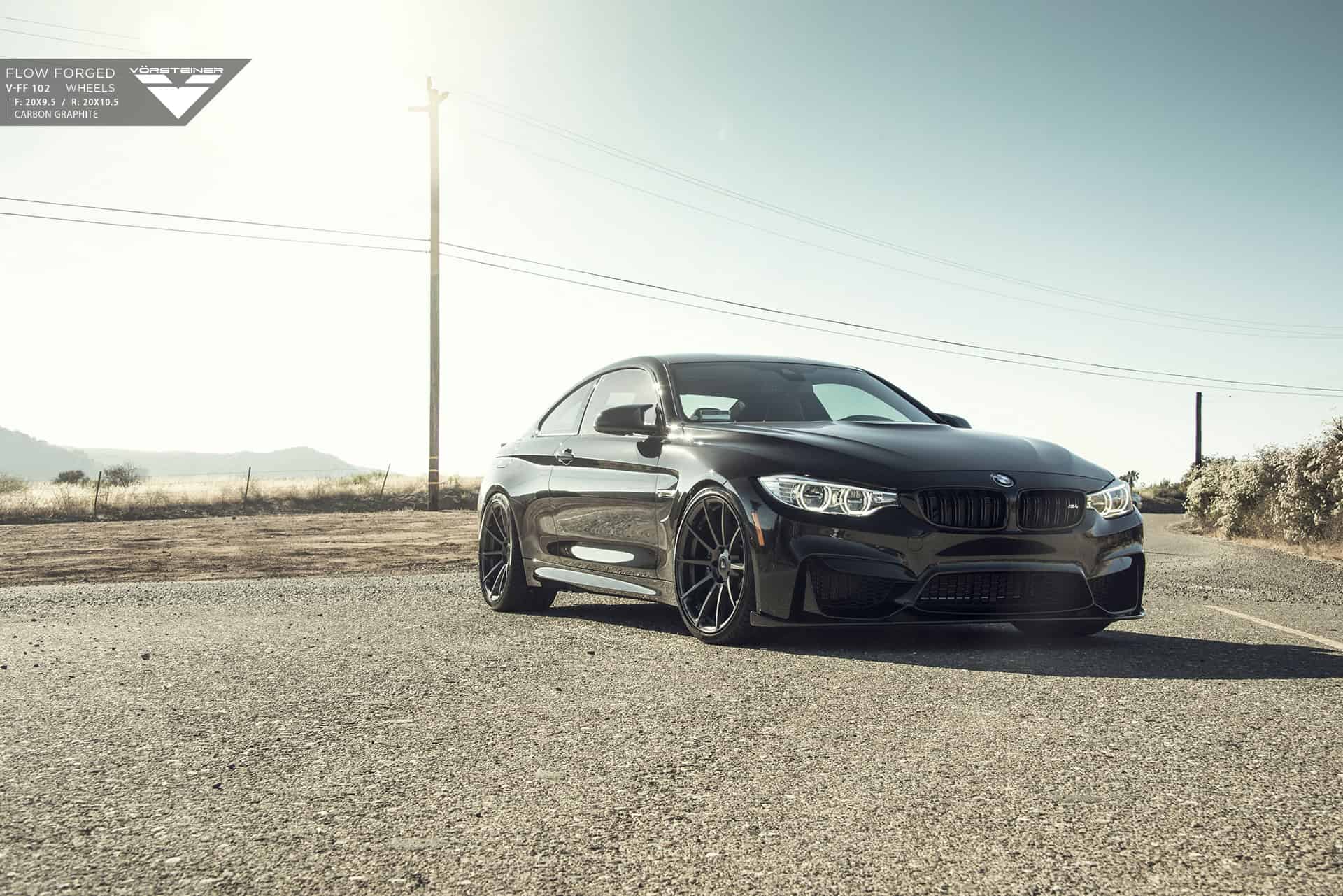 Black Sapphire Metallic BMW F82 M4 With Vorsteiner Aero And Wheels