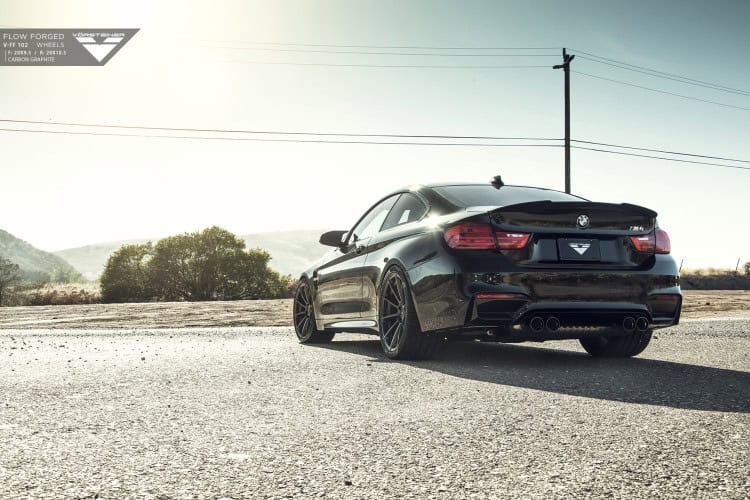 Black Sapphire Metallic BMW F82 M4 With Vorsteiner Aero And Wheels