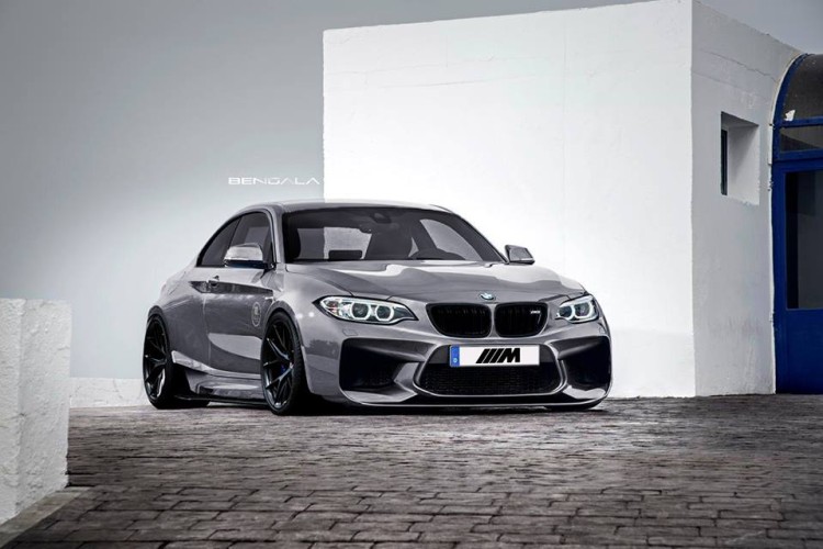 BMW M2 with a widebody kit shows some aggressive design lines