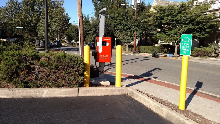 The DC Fast Charge Station I installed in Montclair, NJ. It's part of the East Coast Express Charging Corridor program