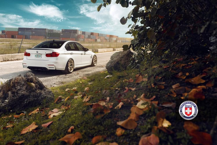 White BMW M3 with HRE R101 Wheels 2
