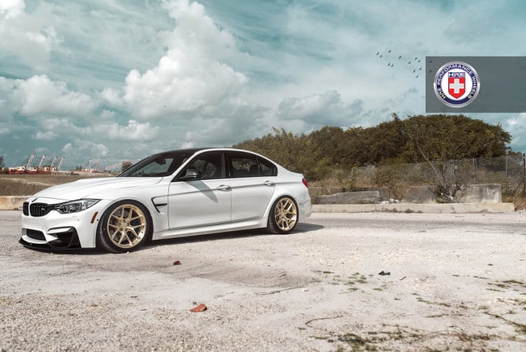 White BMW M3 with HRE R101 Wheels 6