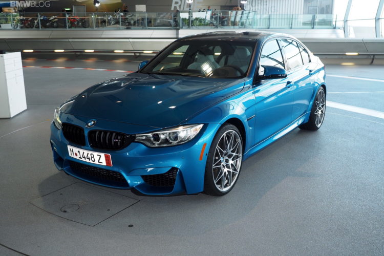BMW M3 in Long Beach Blue delivered at BMW Welt