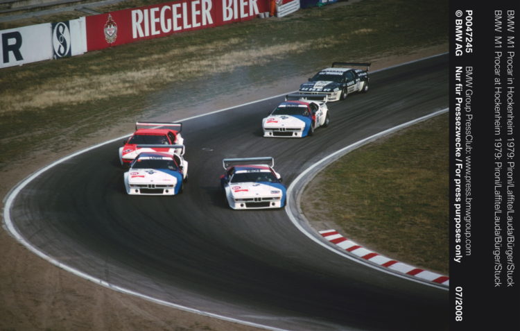 BMW M1 Procar championship with multiple cars on the track