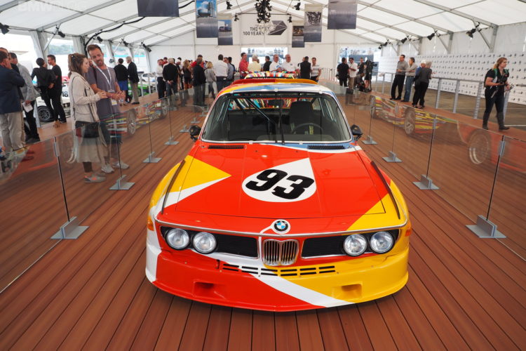 BMW 3.0 CSL Art Car displayed at Laguna Seca