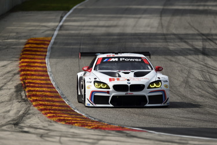 BMW Team RLL M6 racing cars finished in the third and eighth at Road America