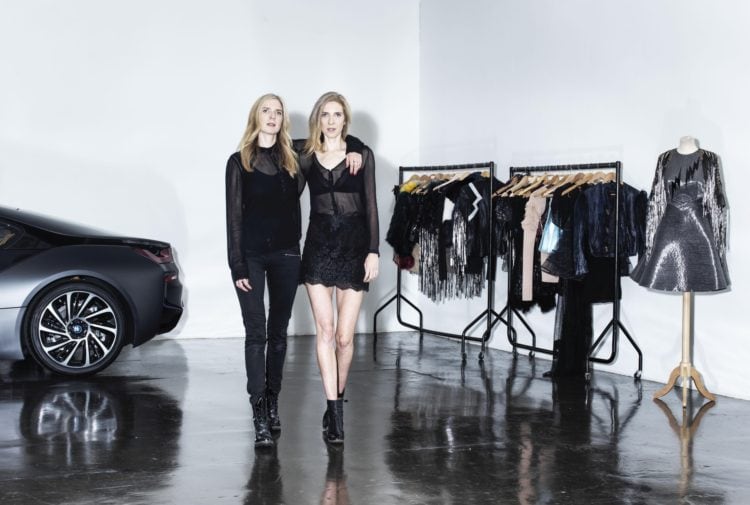 FELDER AND FELDER AND THE BMW i8 LONDON FASHION WEEK SEPT 2016 PHOTOGRAPHER NEALE HAYNES