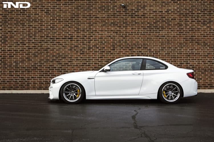 A Slammed Alpine White BMW M2 With Carbon Fiber Goodies By IND Distribution