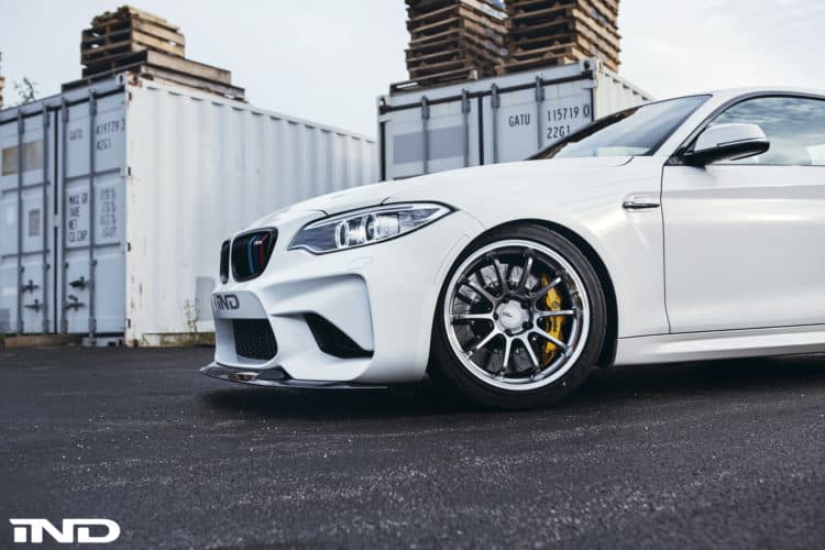 A Slammed Alpine White BMW M2 With Carbon Fiber Goodies By IND Distribution