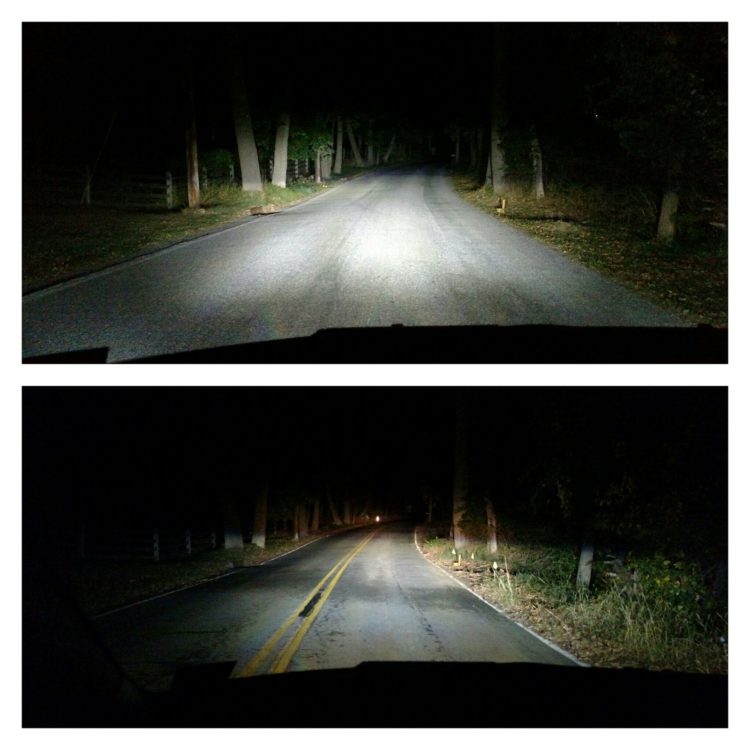 led-lights-dark-road