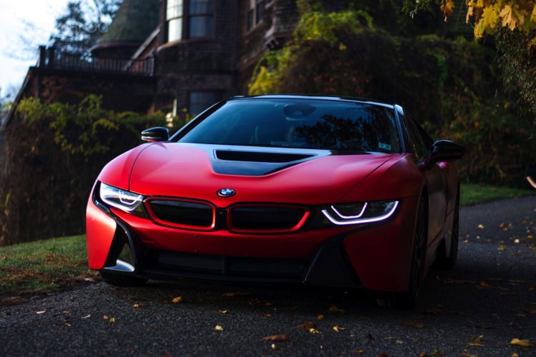 BMW i8 in Frozen Red Satin Conform Chrome-14