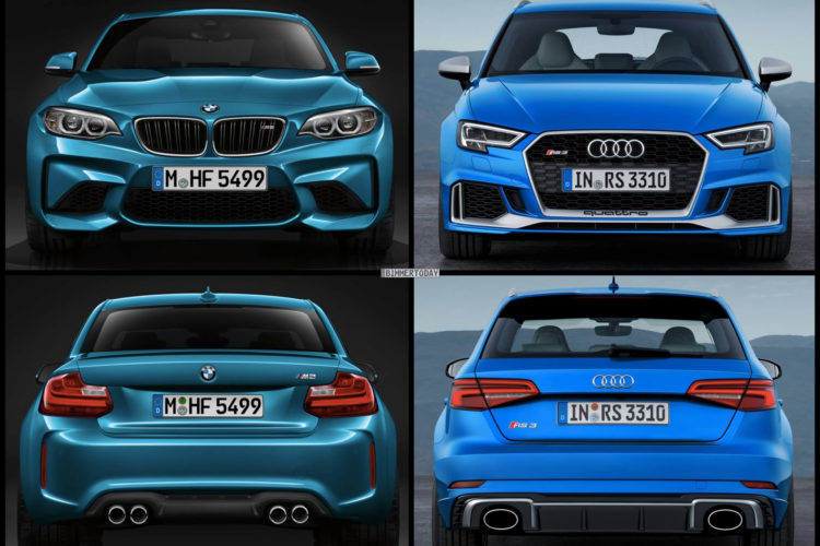 Photo Comparison: BMW M2 vs Audi RS3 Sportback Facelift