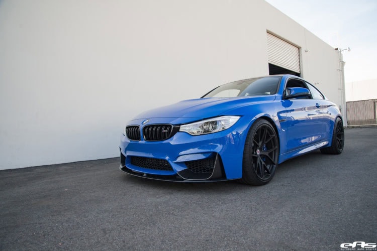 Santorini Blue F82 M4 With M Performance Parts and HRE Wheels