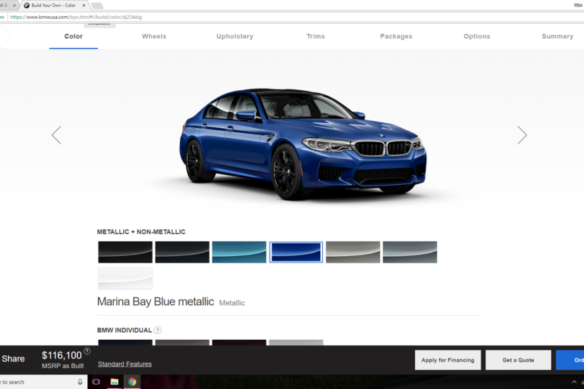 F90 BMW M5 configurator goes live on BMWUSA
