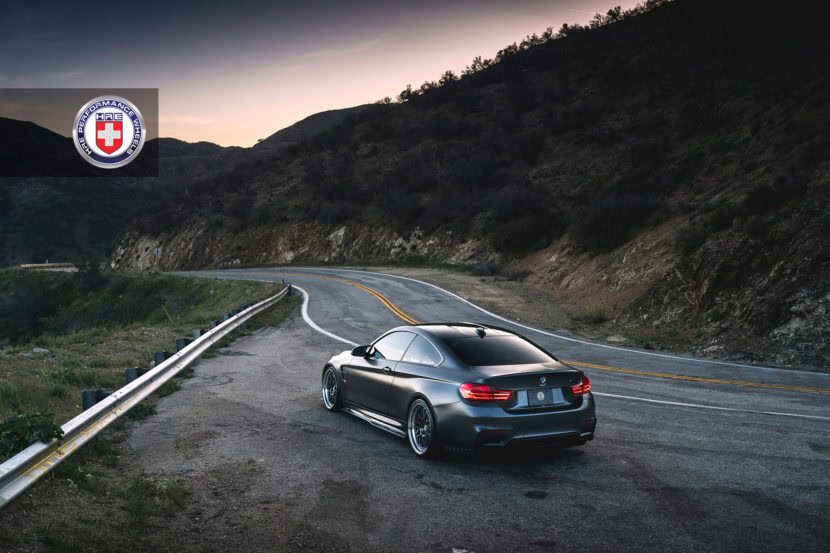 Mineral Gray BMW M4 with HRE 540 Wheels in Polished Dark Clear