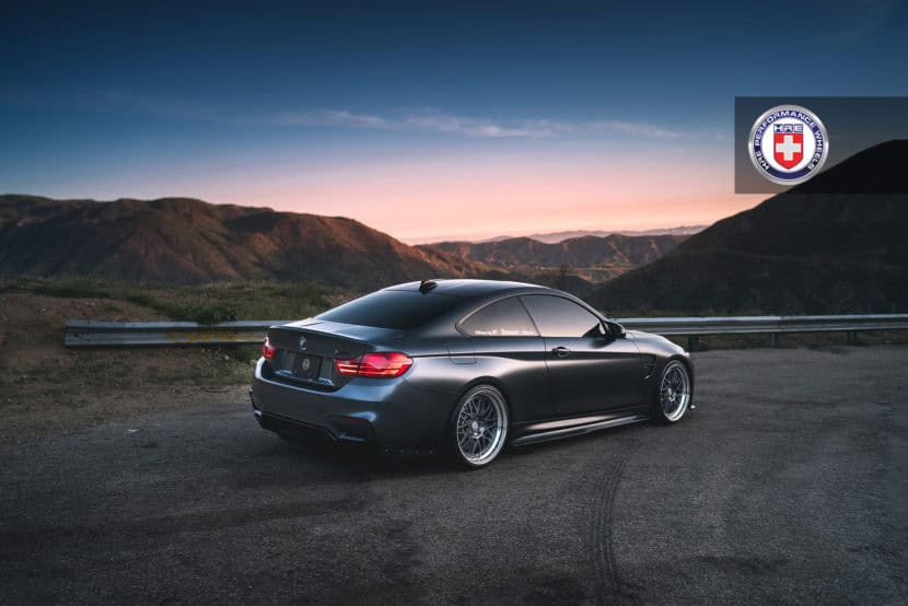 Mineral Gray BMW M4 with HRE 540 Wheels in Polished Dark Clear