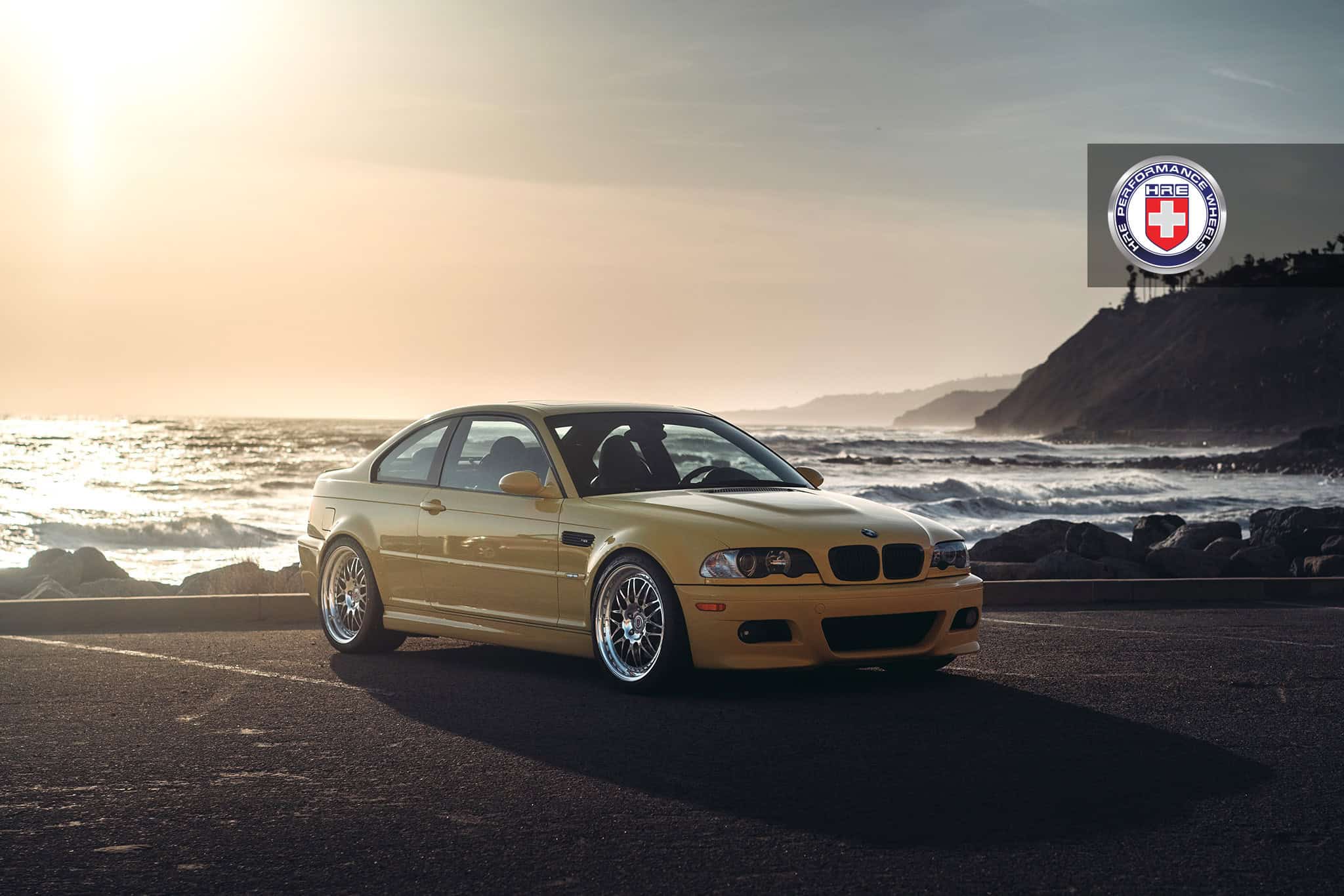Phoenix Yellow BMW M3 with HRE 540 Wheels in Polished Clear