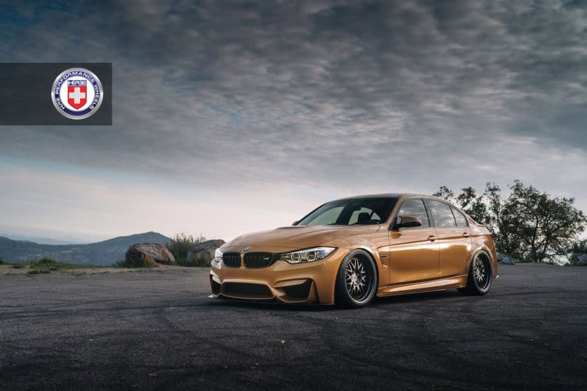 Sunburst Gold Metallic BMW M3 with HRE 540 Wheels in Satin Black