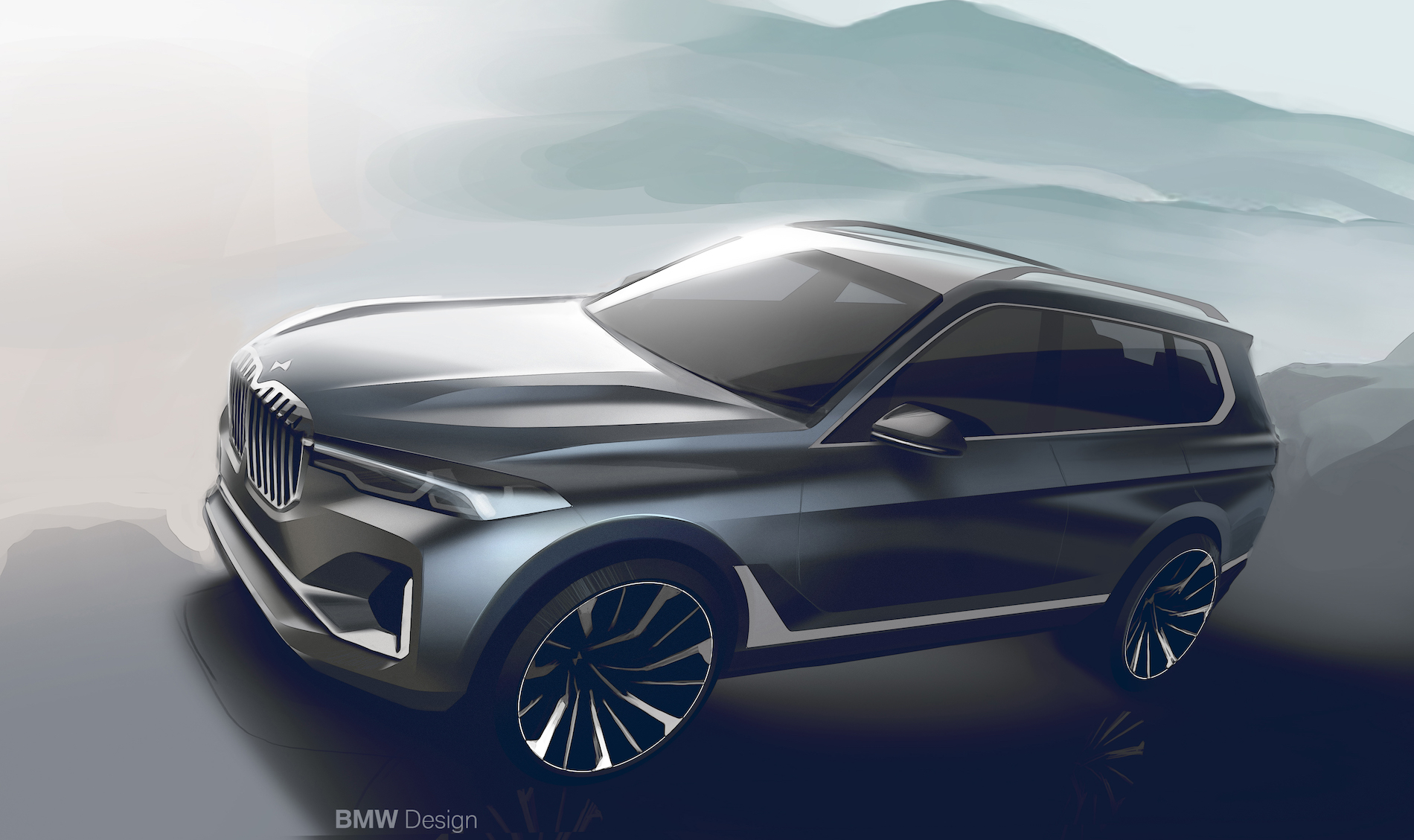 Design sketches of the BMW X7