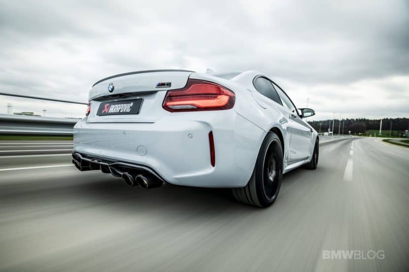 BMW M2 Competition prototype titanium linkpipe by Akrapovic