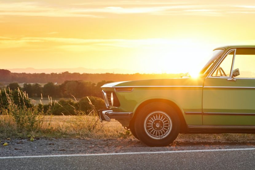 Bundesstrasse 3 road trip aboard a BMW 2002 in Mint Green