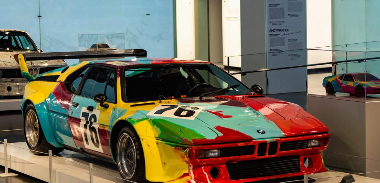 Andy Warhol BMW M1 Art Car No. 4 on display at BMW Museum in Munich