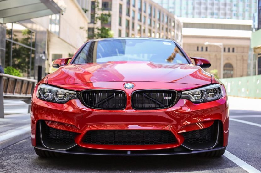 This BMW M3 Competition looks amazing in Imola Red
