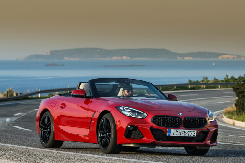 BMW Z4 M40i with destroyed front end and damaged firewall repaired