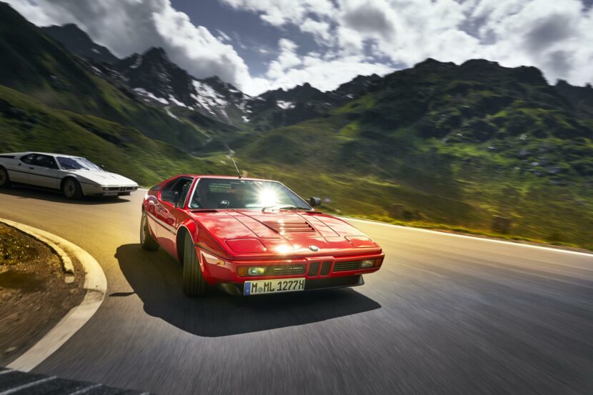 BMW M1 driving on mountain roads