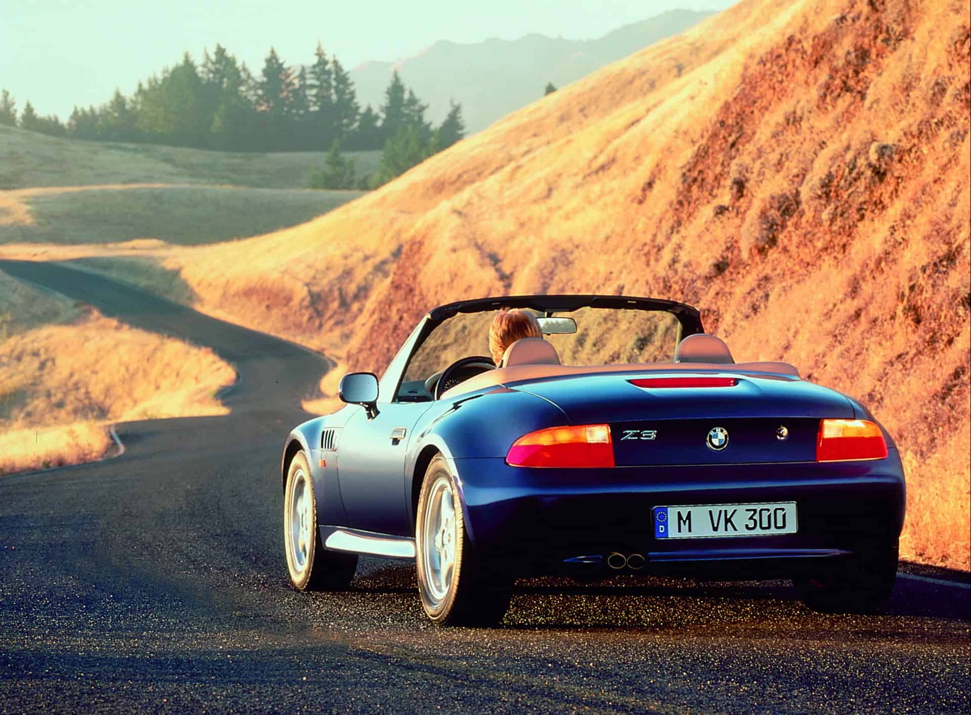BMW Z3 roadster on the road
