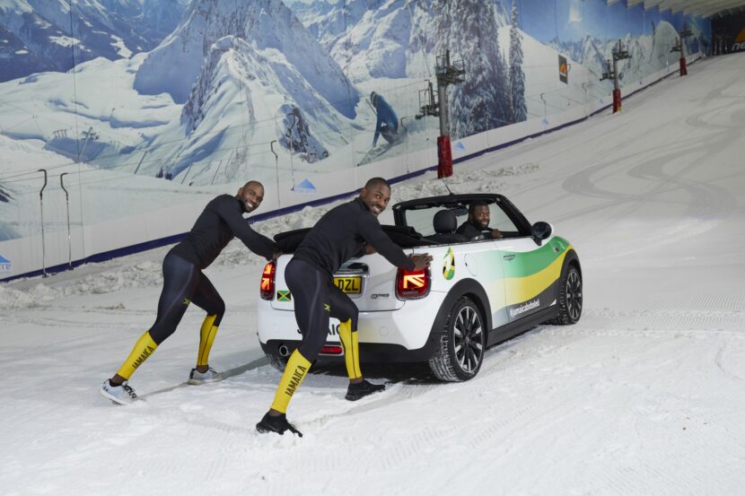 Jamaican bobsleigh team trains on the slopes using a MINI Convertible