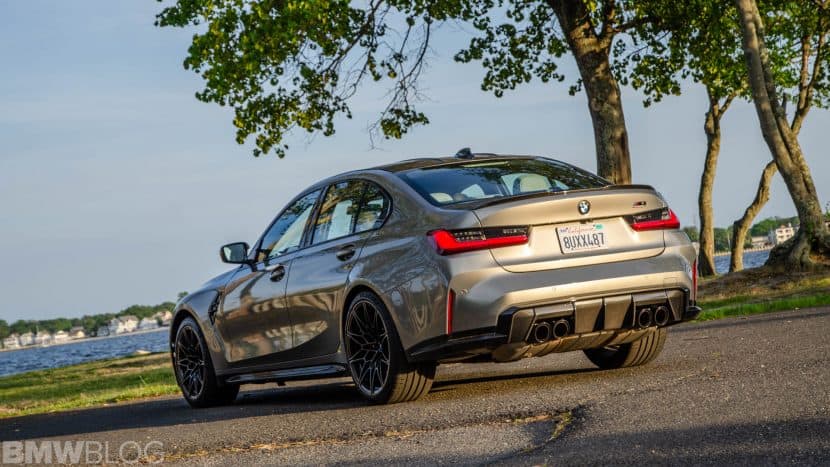 2021 BMW M3 G80 rear three quarter view