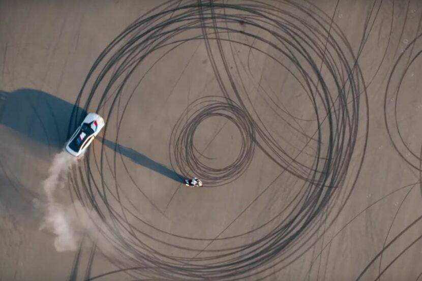 Video: M3 Competition and BMW M 1000 RR bike go for a double donut