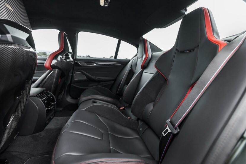 The bucket seats in the rear of the F90 M5 CS