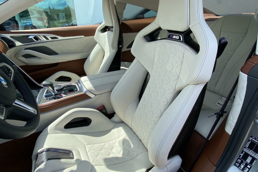 The new carbon bucket seats installed in the BMW M8