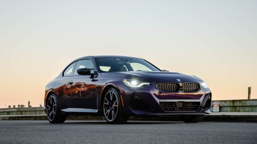 BMW-M240i-xDrive (33 of 40) Side view of the BMW M240i in Thundernight Metallic