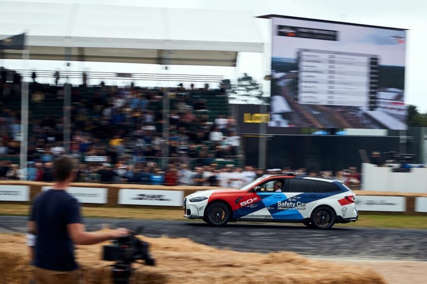 BMW M3 Touring MotoGP Safety Car hill climbing at Goodwood