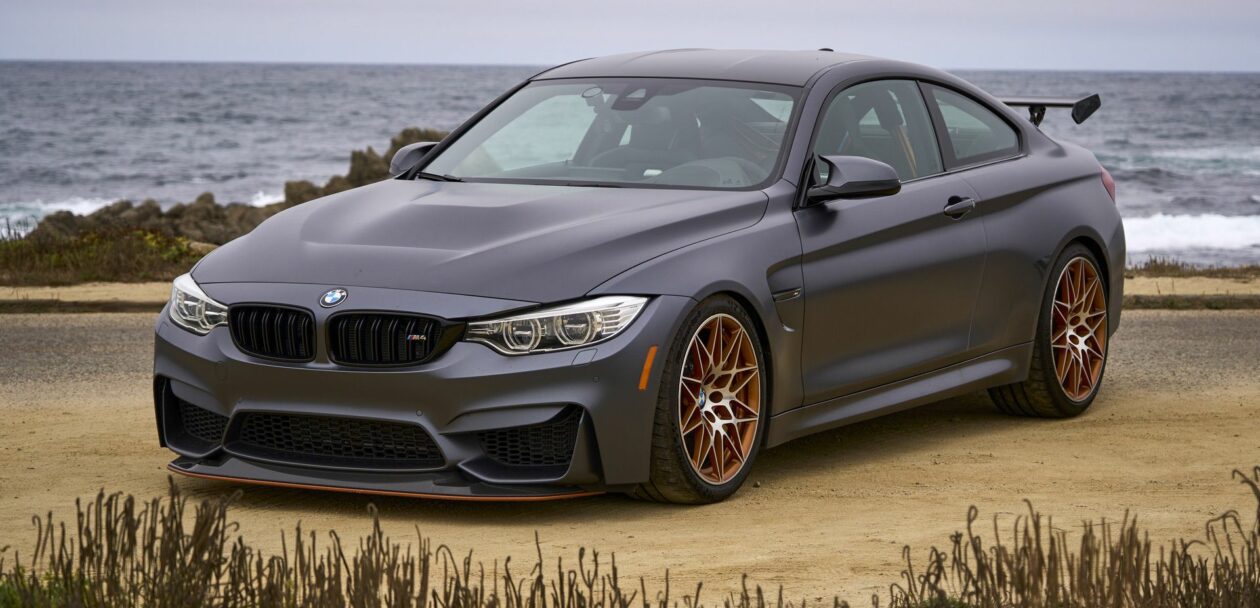 BMW M4 GTS parked by the ocean