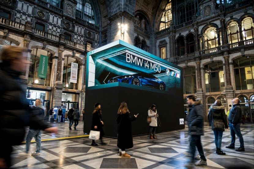 BMW i4 M50 Displayed On Largest 3D Screen In Belgium