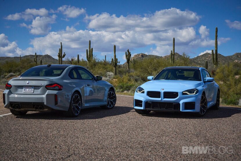 Side By Side: 2023 BMW M2 In Zandvoort Blue And Brooklyn Grey
