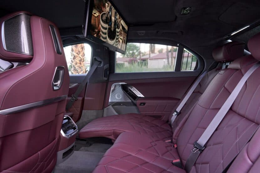 Rear seating in the new BMW 7 Series, and the Theater Screen