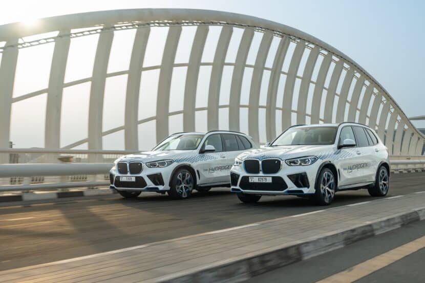 BMW iX5 Hydrogen driving on the street