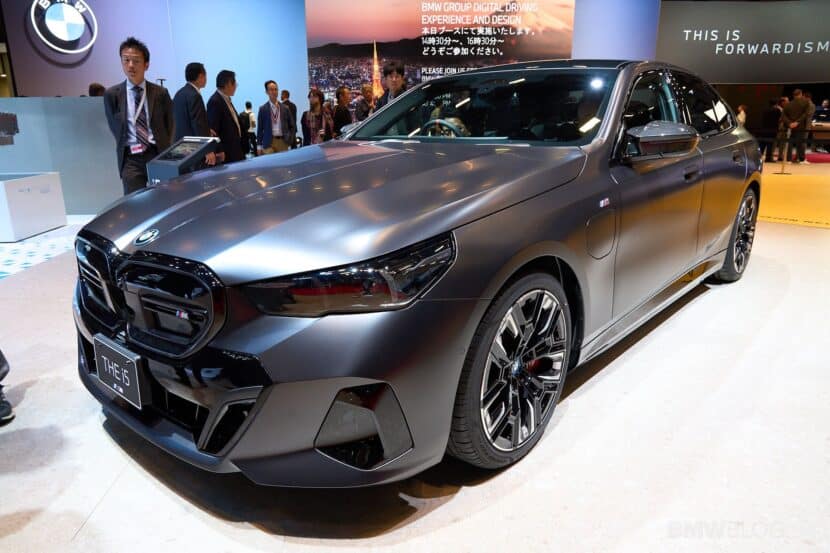 BMW i5 M60 Frozen Deep Grey Looks Sinister On Showroom Floor