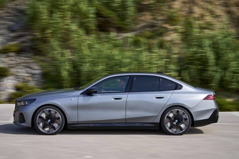 BMW i5 in Frozen Pure Grey side view