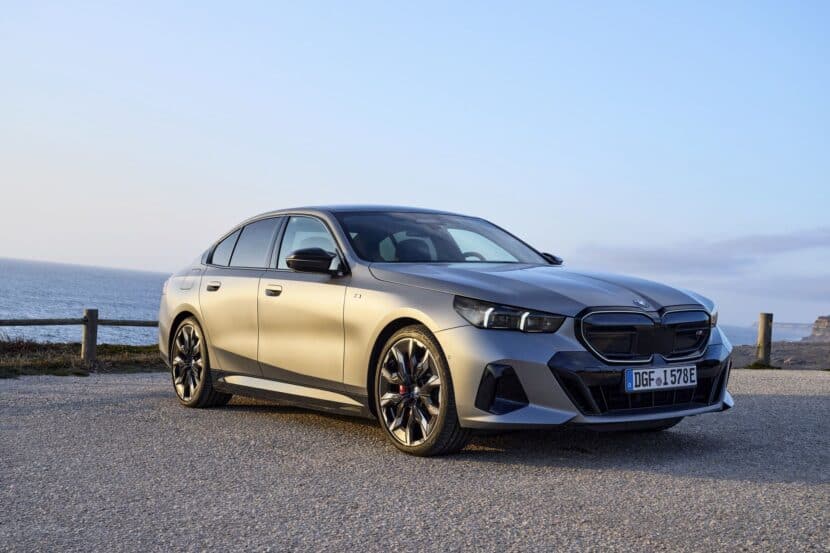 BMW i5 M60 Frozen Pure Grey With M Performance Parts Arrives At BMW Welt